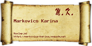 Markovics Karina névjegykártya